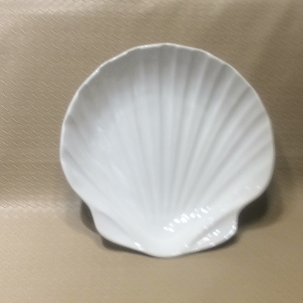 Large White Shell Bowl Made in Portugal.
